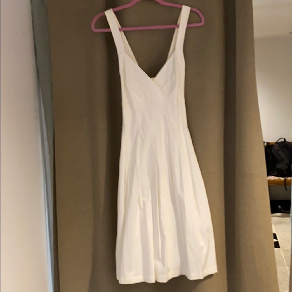 White fit and flare dress